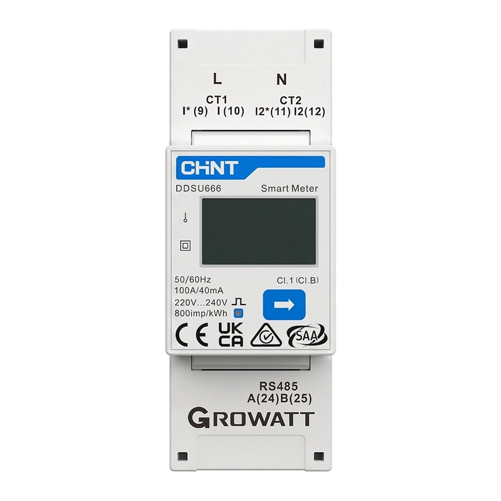 Growatt SPM-2CT-C Smart Meter monofásico (2 CT, 100 A)