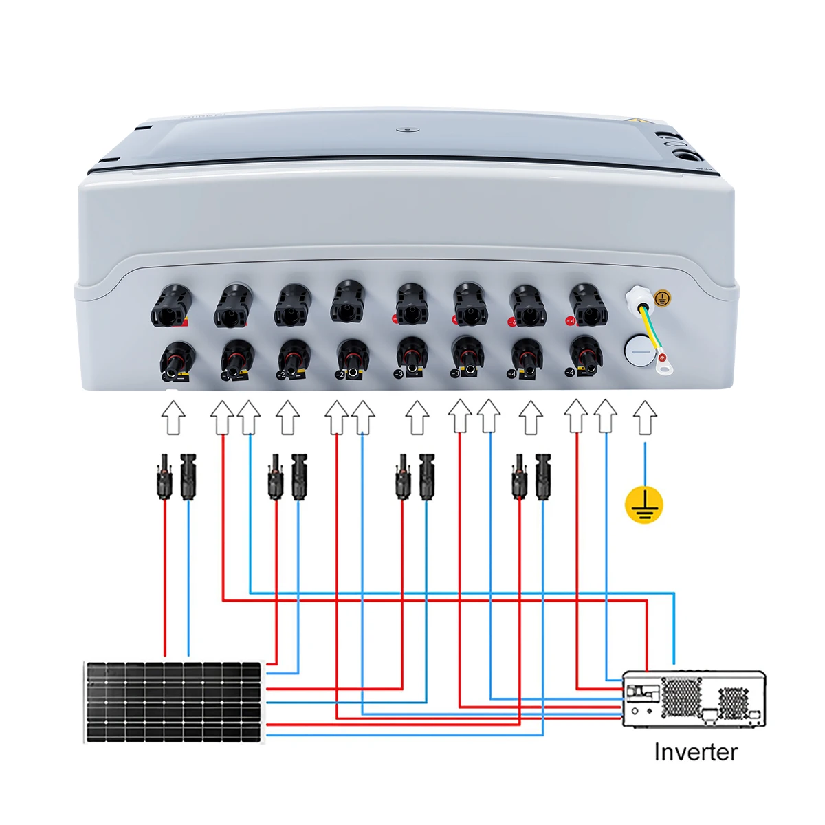 Caja de protección PV TOMZN 4 líneas (4 entradas / 4 salidas) DC 1000 V