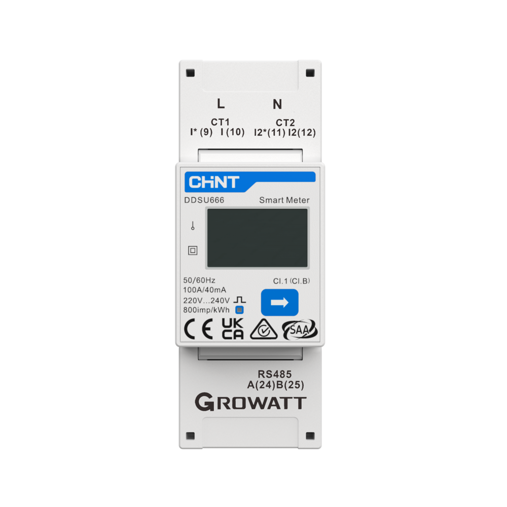 Growatt SPM-2CT-C Smart Meter monofásico (2 CT, 100 A)