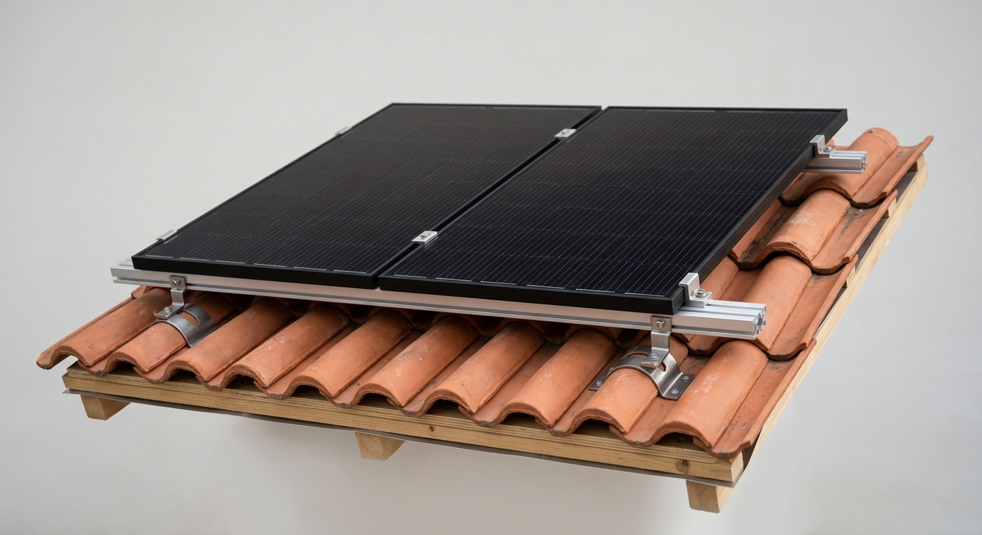 Kit estructura coplanar para tejado de teja — 6 paneles