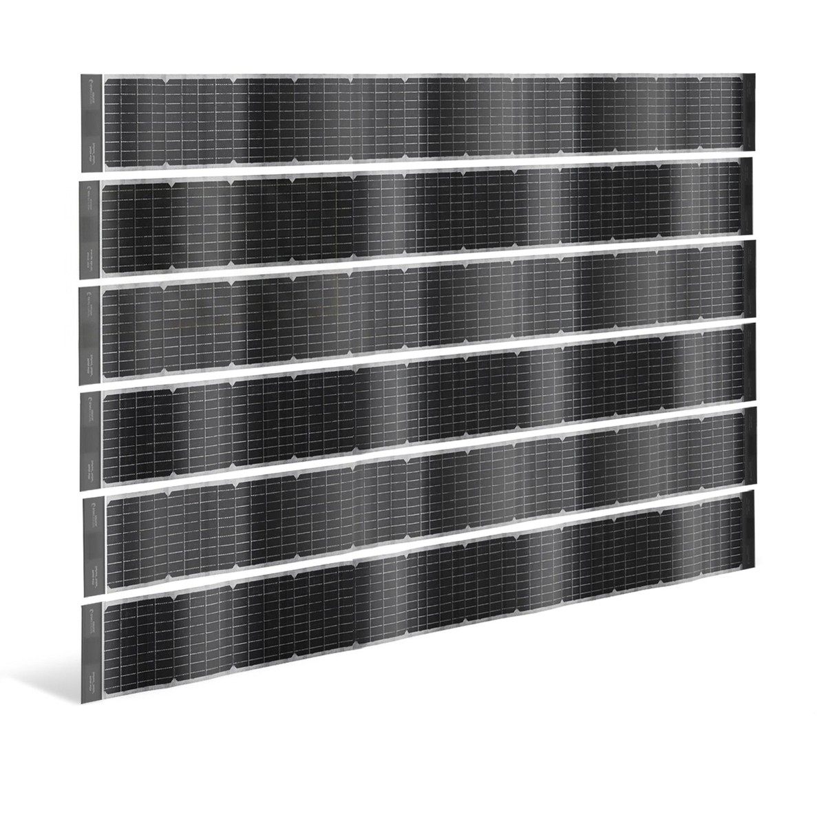 Paneles solares flexibles – set 6 tiras bifaciales sin inversor | VERTICAL+ 2 m