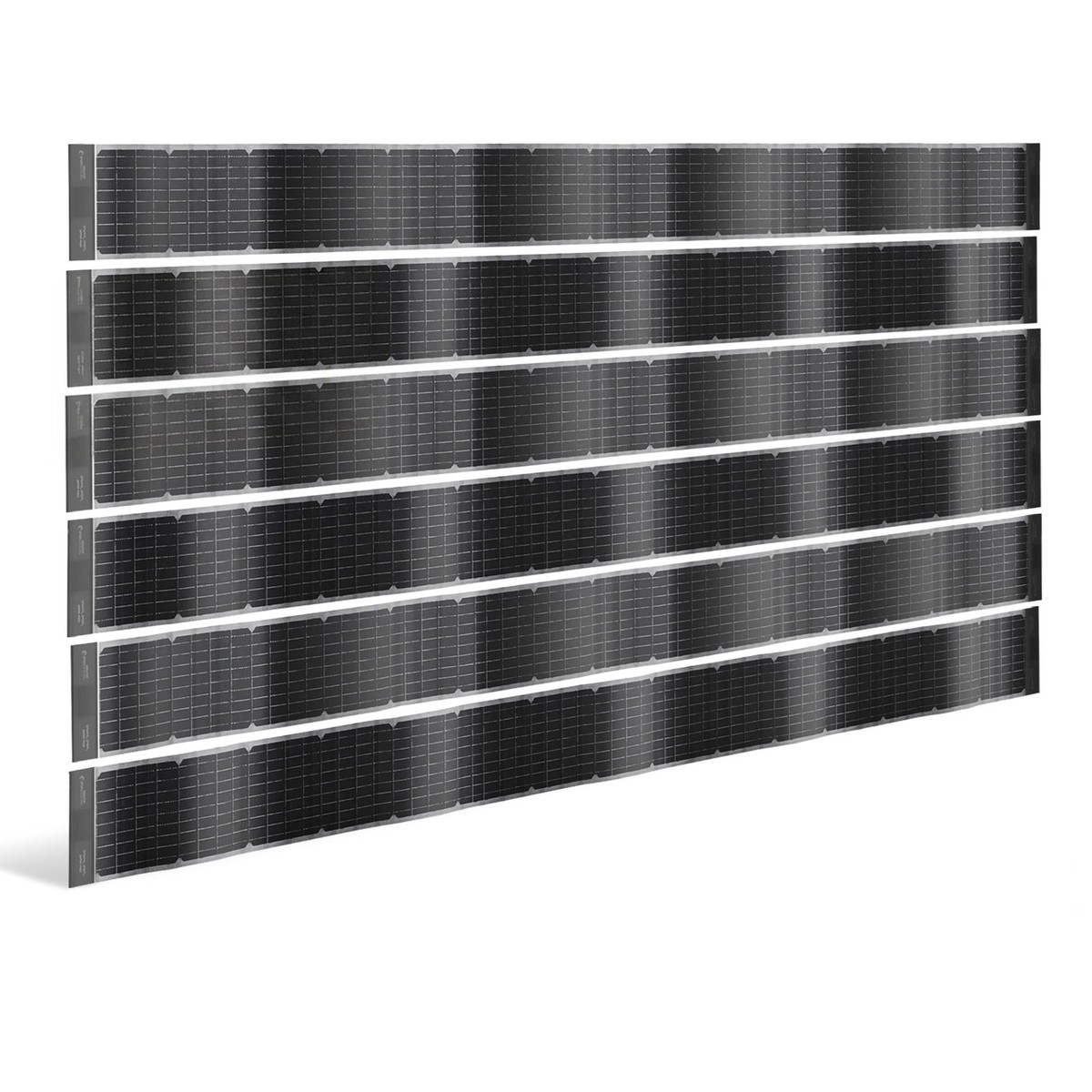 Paneles solares flexibles – 1 set de 6 tiras bifaciales sin inversor | VERTICAL+ para valla de 2,5 m